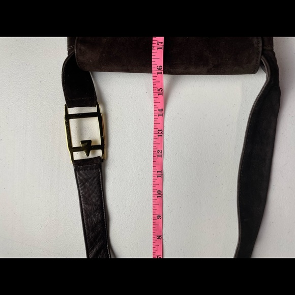 Vintage Sharif Brown Suede Purse Handbag Boho Style - Picture 7 of 9